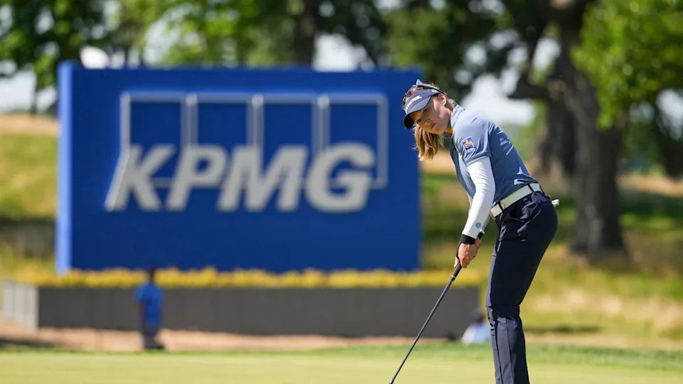 Brooke Henderson putts on the 17th hole during the third round of the KPMG Women's PGA Championship at Hazeltine National Golf Club on Saturday, June 27, 2026, in Chaska, Minnesota. Photo by Darren Carroll/PGA of America,