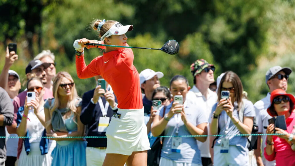 Nelly Korda birdies final three holes, shares clubhouse lead at U.S. Women’s Open