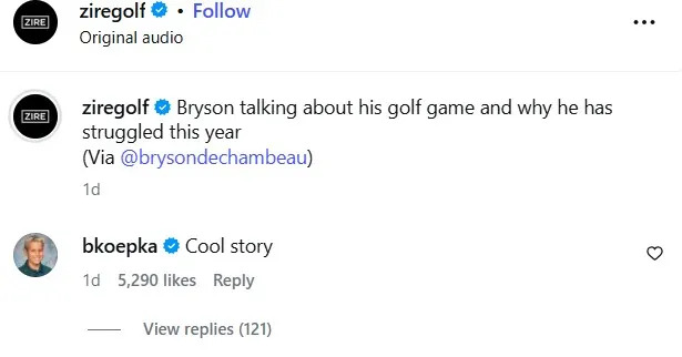 Brooks Koepka comment Bryson DeChambeau