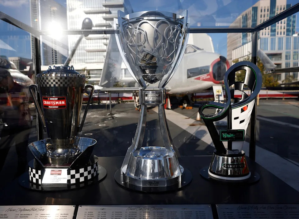 Trophies on display