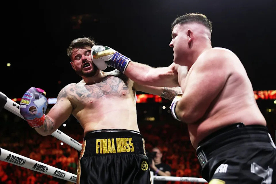 Ibiza Final Boss gets cracked by a punch from Jordan McCann (Getty)