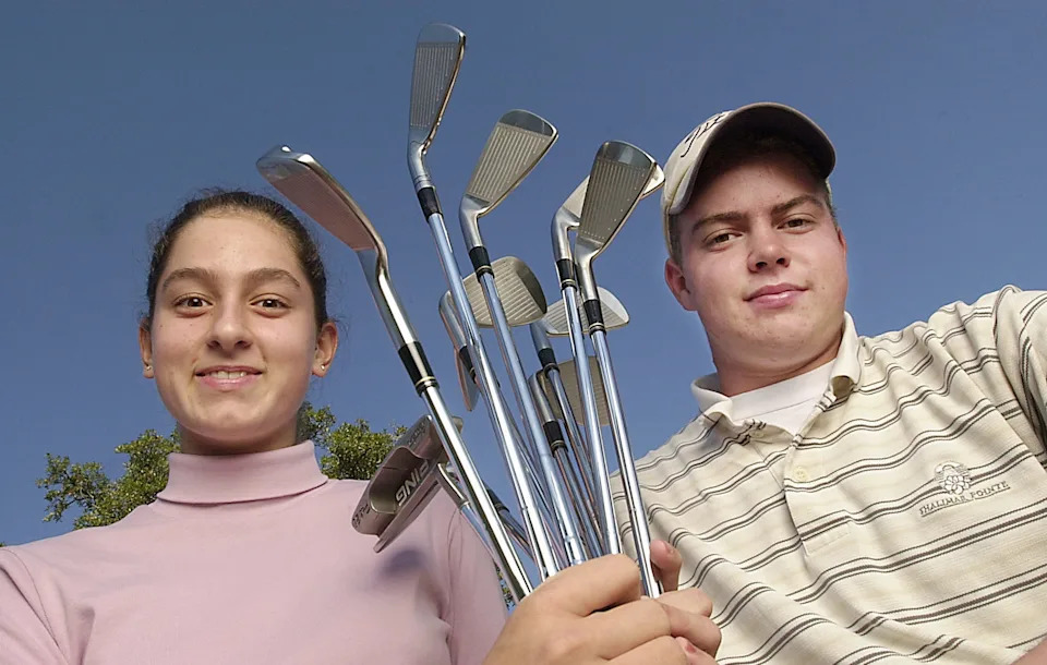 Daily News Golfers of the Year are Jennifer Pandolfi, from Navarre High School and Shane Rushing from Choctawhatchee High School. Nov. 29, 2000. Daily News/DEVON RAVINE.