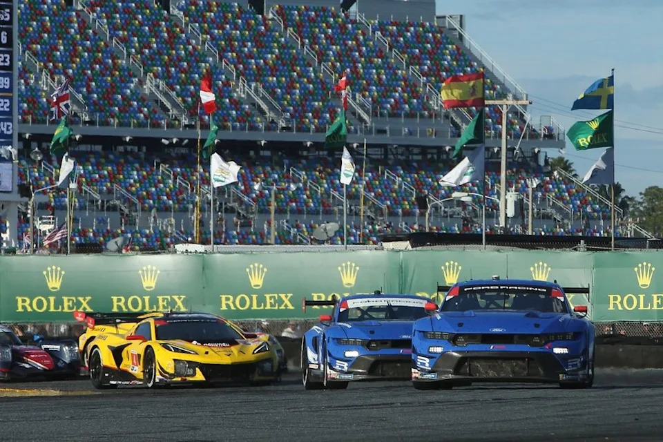 #65 Ford Multimatic Motorsports Ford Mustang GT3: Christopher Mies, Frederic Vervisch, Sebastian Priaulx, #64 Ford Multimatic Motorsports Ford Mustang GT3: Ben Barker, Dennis Olsen, Mike Rockenfeller
