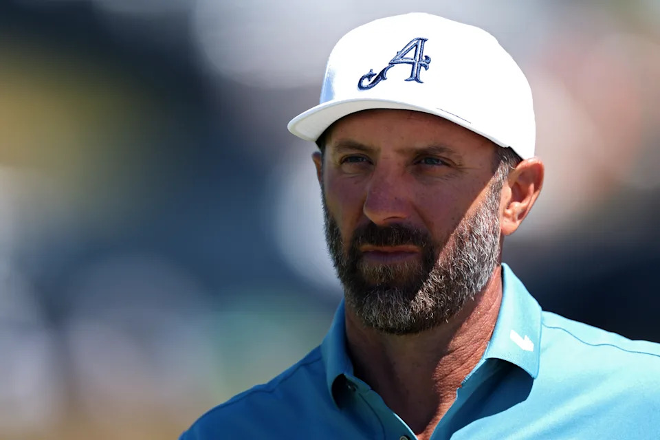 SOUTHAMPTON, NEW YORK - JUNE 15: Dustin Johnson of the United States looks on prior to the 126th 2026 U.S. OPEN at Shinnecock Hills Golf Club on June 15, 2026 in Southampton, New York. (Photo by Andrew Redington/Getty Images)