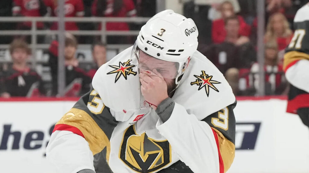 Vegas defenseman Brayden McNabb’s Stanley Cup Final status is unclear after taking a puck to the face