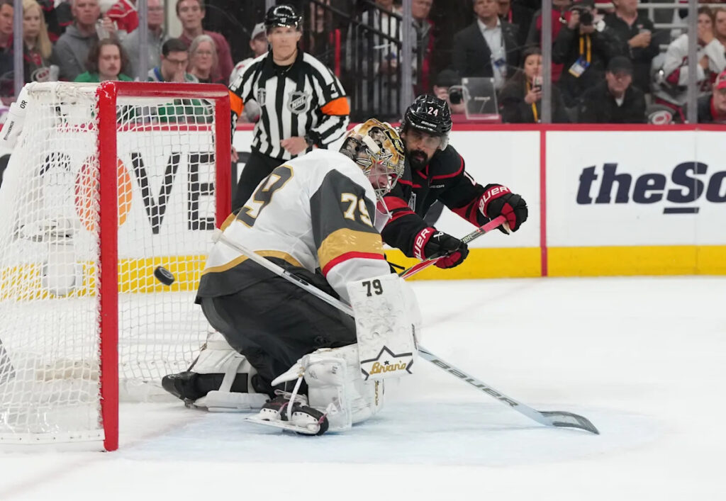 Golden Knights goalie Carter Hart: Hurricanes fans’ chants ‘just noise’