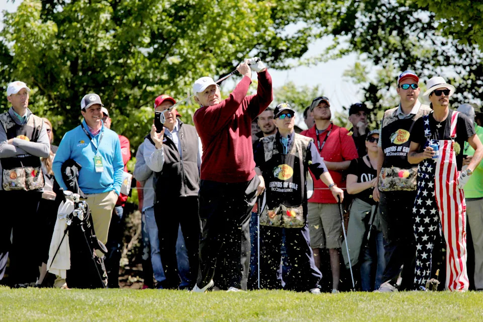 David Graham watches his shot during Bass Pros Legends of Golf Sunday, April 28, 2019.

Mg 0008