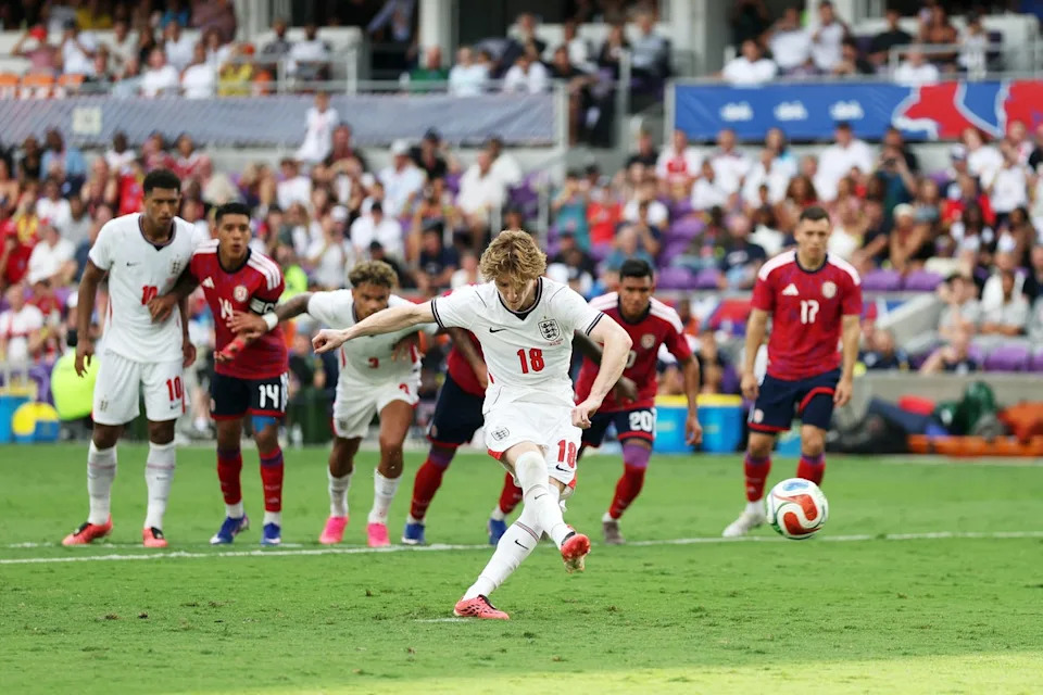 Anthony Gordon of England scores his team's second goal (Getty)