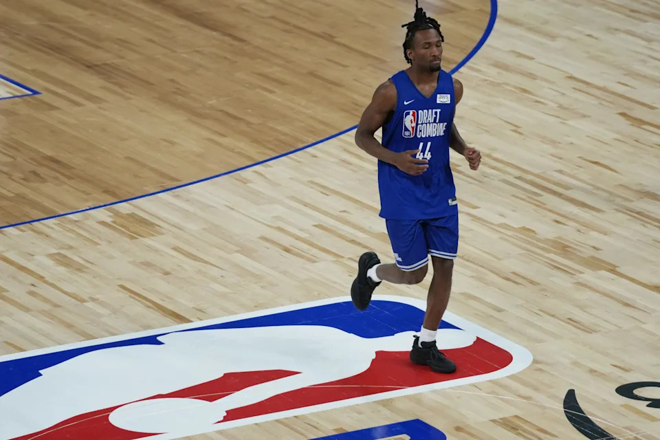 Darryn Peterson participates in the 2026 NBA Draft Combine at Wintrust Arena.