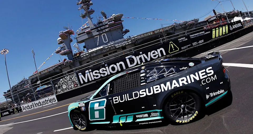 Brad Keselowski drives at Naval Base Coronado.