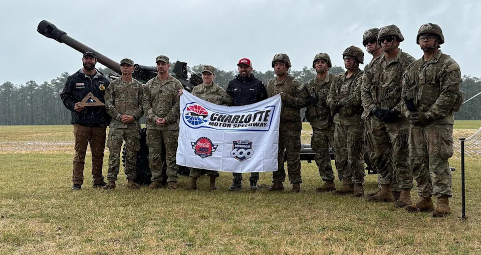 Austin Dillon visits Fort Bragg during Charlotte Motor Speedway