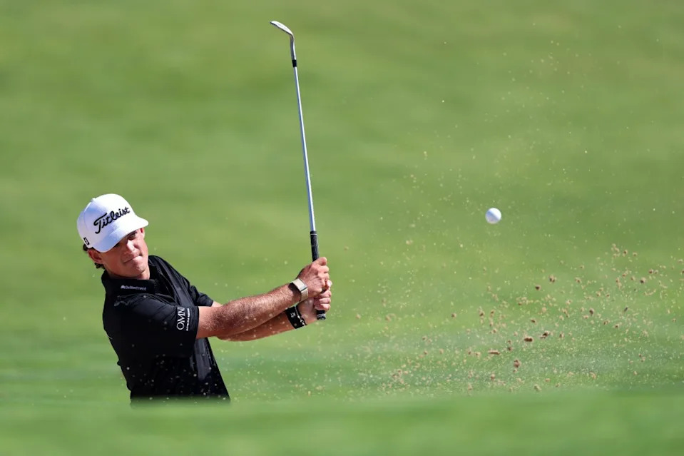 Jackson Koivun plays a shot during a practice round at Shinnecock Hills Golf Club on June 15 ahead of the U.S. Open. Getty Images
