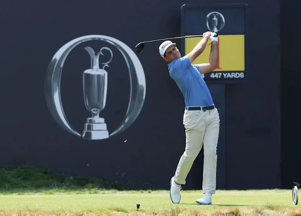Jackson Subertees off on the first hole on day one of the The 154th Open Championship at Royal Birkdale.