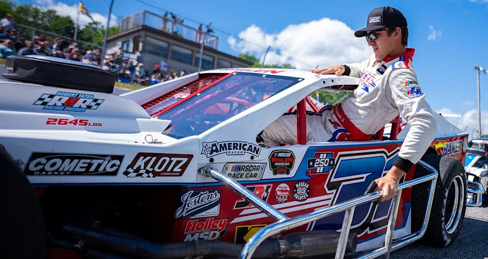 Michael Christopher Jr. driver of #31 Elite Towing modified during the Thunder in the Mountains 200 for the NASCAR Whelen Modified Tour at White Mountain Motorsports Park in North Woodstock, New Hampshire on Saturday, July 19, 2026. (Chris Dehney/NASCAR Racing)