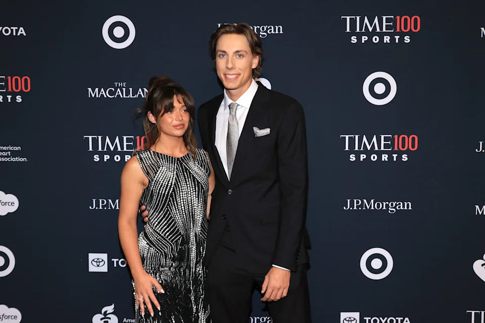 Tabitha Swatosh and Carson Hocevar attend the TIME100 Sports Gala at Pier 60, Chelsea Piers on July 16, 2026 in New York City.