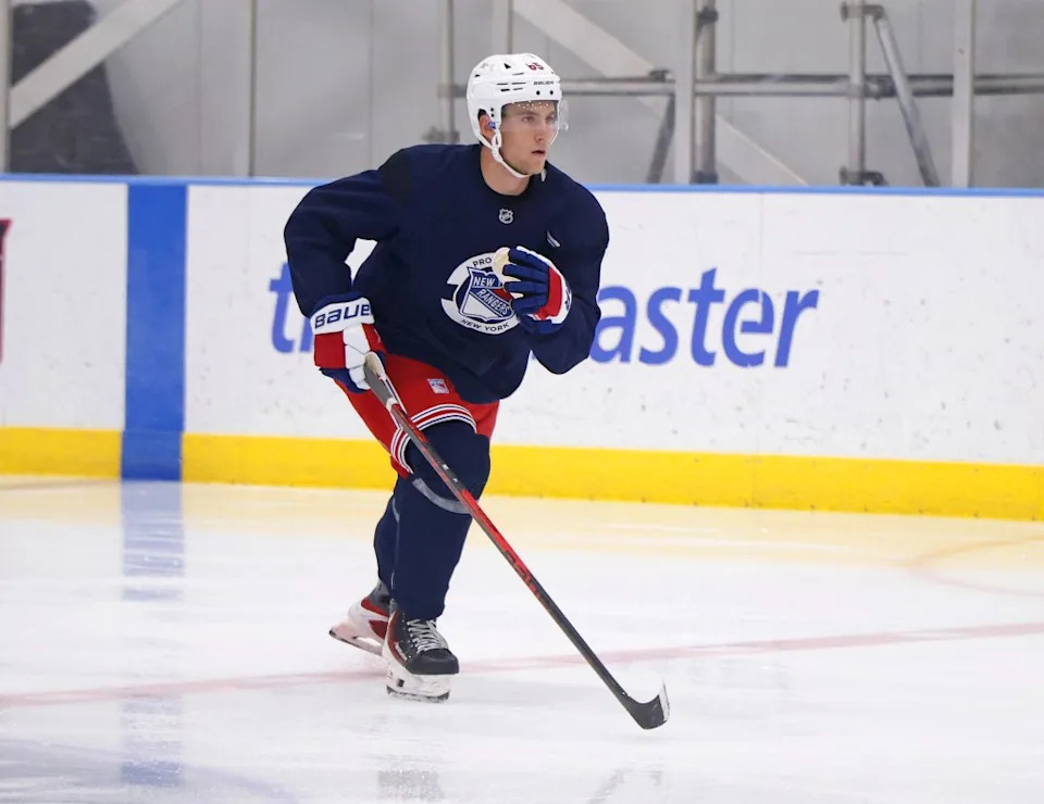 Liam Greentree (85) works out during the Rangers’ development Camp on June 29, 2026 at Madison Square Garden Training Center. Robert Sabo for NY Post