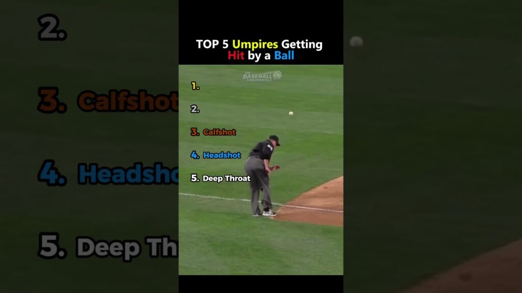 TOP 5 Umpires Getting Hit By A Ball  #baseball #mlb #viral #shorts