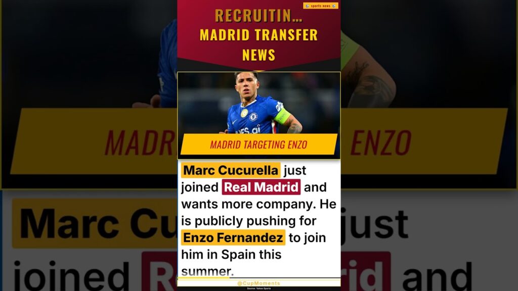 Real Madrid Transfer News: Marc Cucurella Pushing for Enzo Fernandez Move to Spain