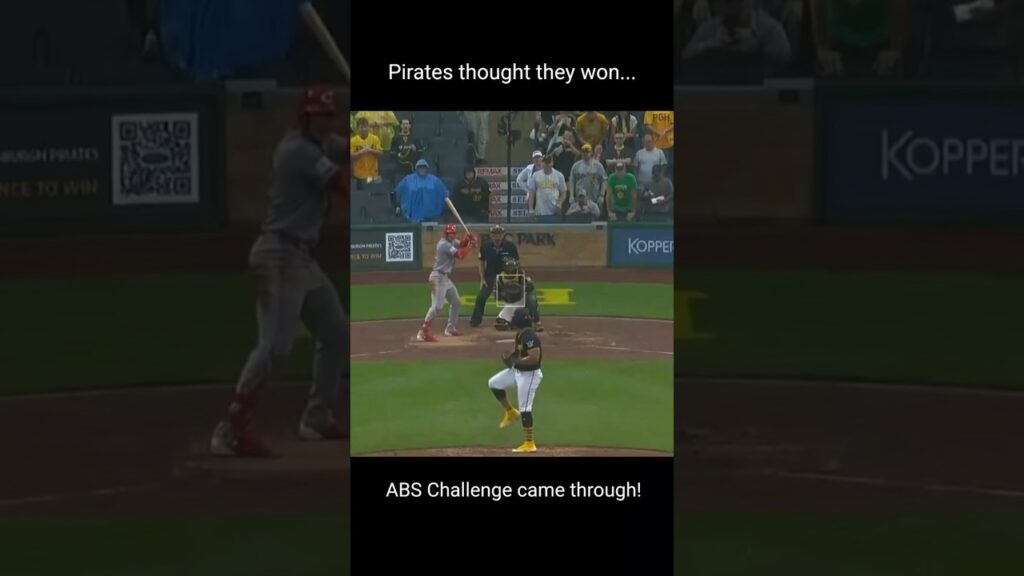 ABS Challenge keeps Reds alive and Eugenio Suarez hits a go-ahead Home Run vs. Pirates #mlb #reds