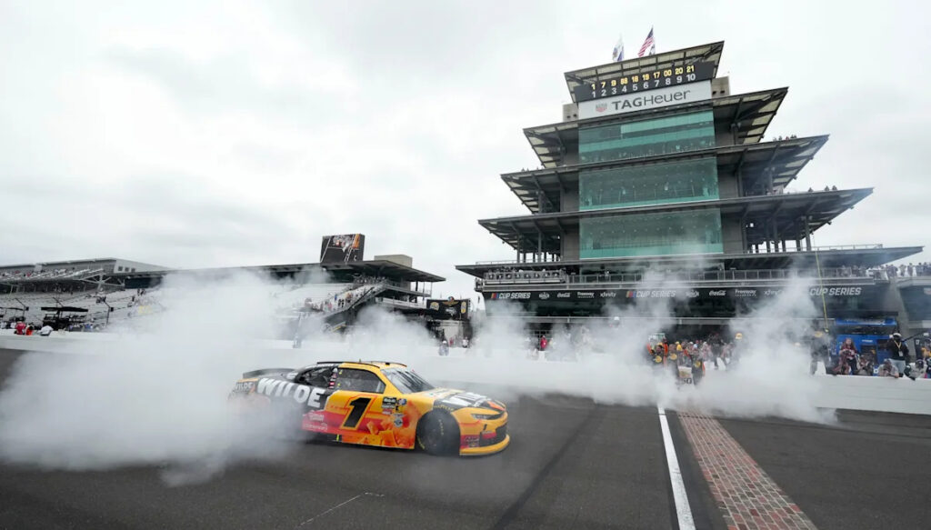 NASCAR’s Carson Kvapil was told not to do a burnout on IMS bricks; he did it anyway