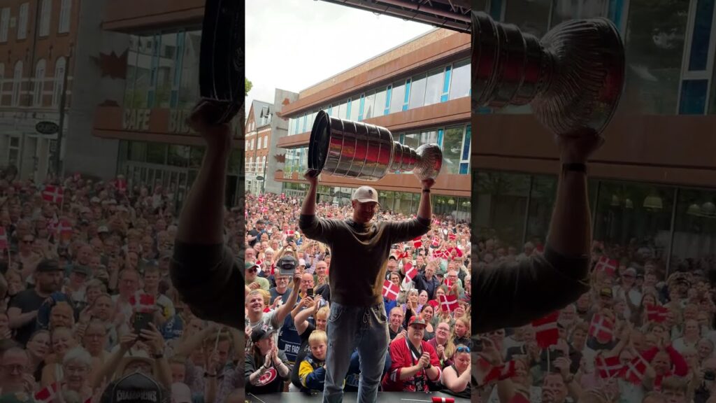 Frederik Andersen brings the Stanley Cup to Denmark! #nhl