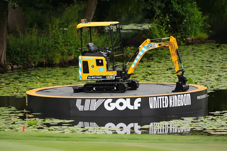 LIV Golf branding during a preview day ahead of LIV Golf at JCB Golf and Country Club on July 22, 2026. PA Images via Getty Images
