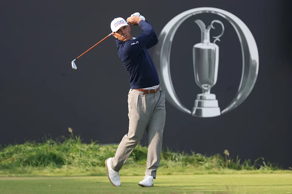 Billy Horschel tees off on the first hole on day two of the The 154th Open Championship at Royal Birkdale in Southport, England.