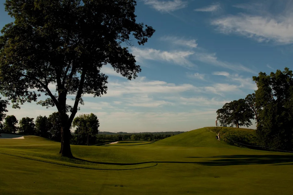 View of the fourth hole at TPC Deere Run prior to the third round of the John Deere Classic on July 10, 2010 in Silvis, Illinois.