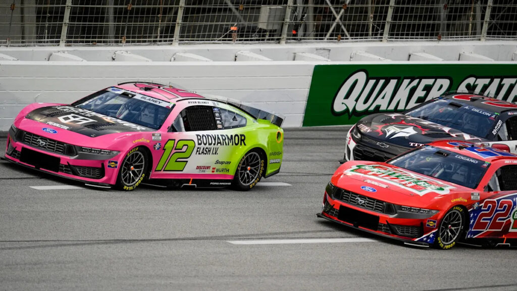 Lightning and rain cause delay with Blaney leading NASCAR Cup Series race in Atlanta Lightning and rain cause delay with Blaney leading NASCAR Cup Series race in Atlanta