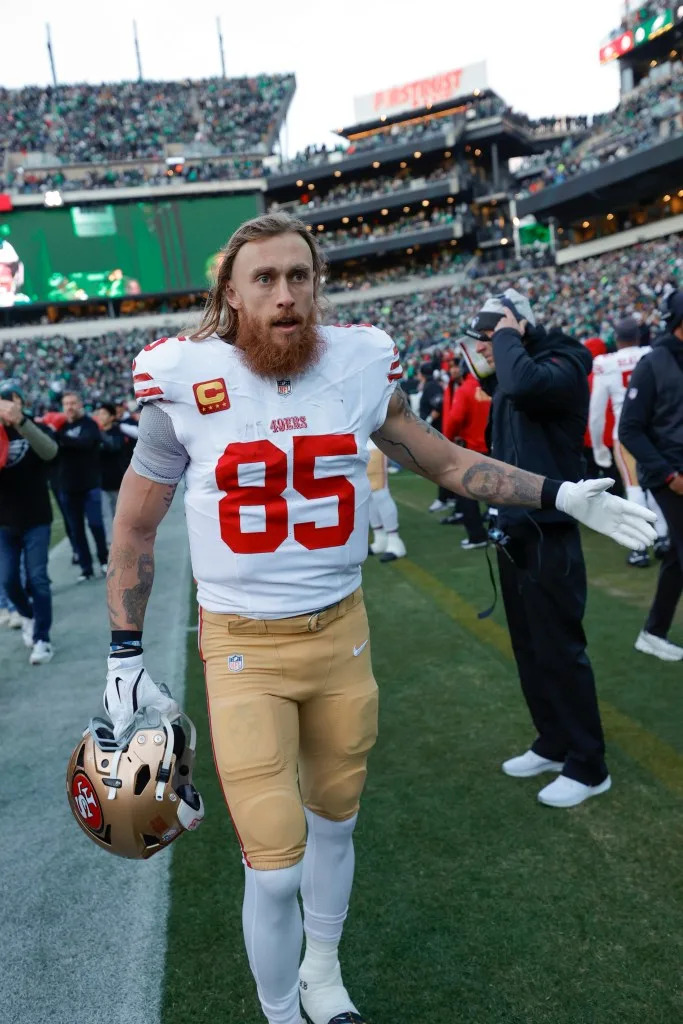 Niners tight end George Kittle hopes to be back for Week 1. Getty Images