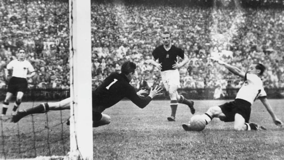 West Germany score against Hungary in 1954