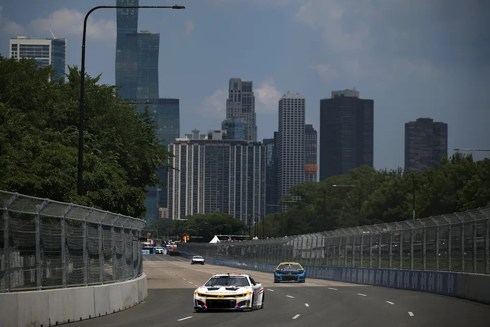 CHICAGO, ILLINOIS - JULY 05: Shane Van Gisbergen, driver of the #88 WeatherTech Chevrolet, drives during practice for the NASCAR Cup Series Grant Park 165 at Chicago Street Course on July 05, 2025 in Chicago, Illinois. (Photo by James Gilbert/Getty Images)