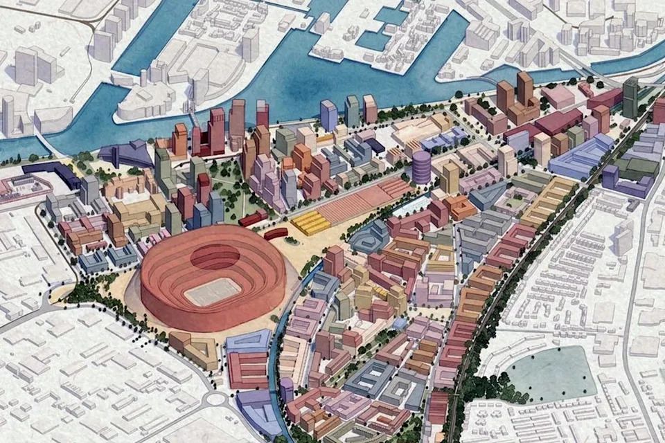 Manchester United's new stadium will be approximately 350 metres away from Old Trafford (Manchester United)
