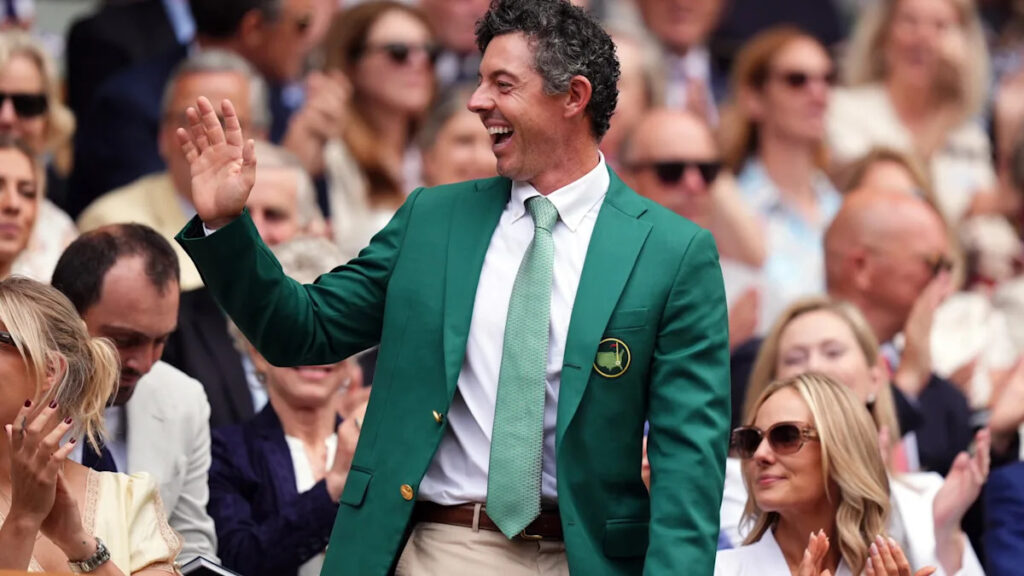 Rory McIlroy dons green jacket in royal box at Wimbledon with Ryder Cup squad Rory McIlroy dons green jacket in royal box at Wimbledon with Ryder Cup squad
