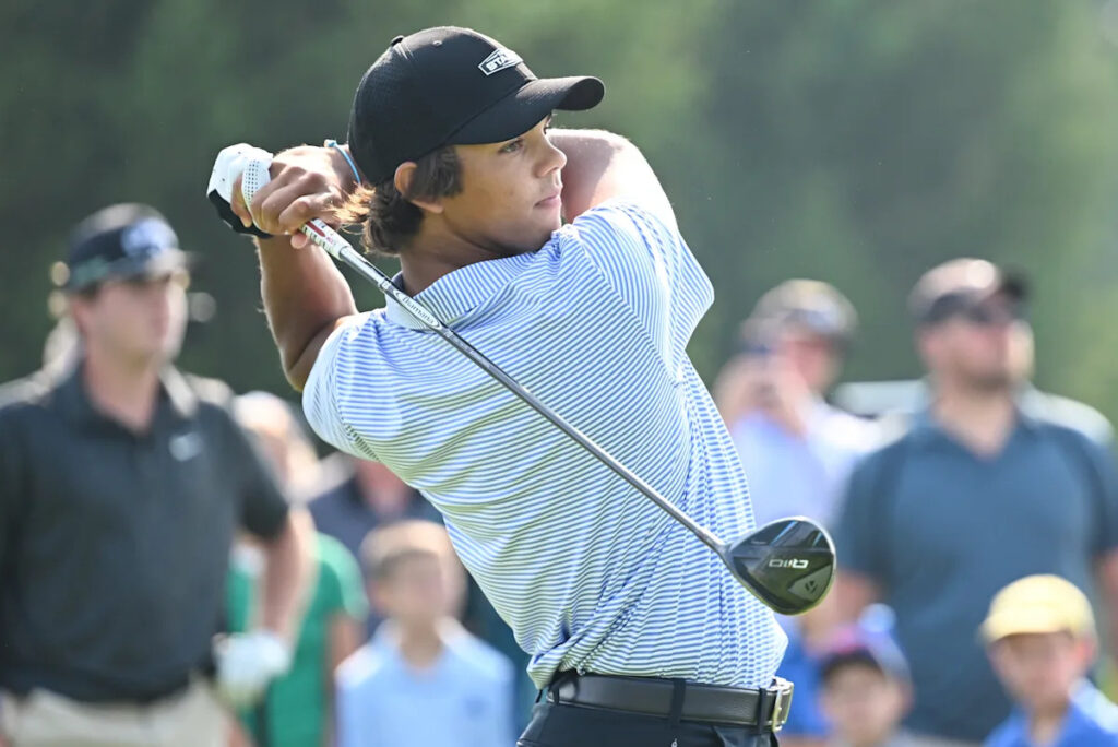 Charlie Woods fails in U.S. Junior Amateur playoff after camera click interrupts backswing