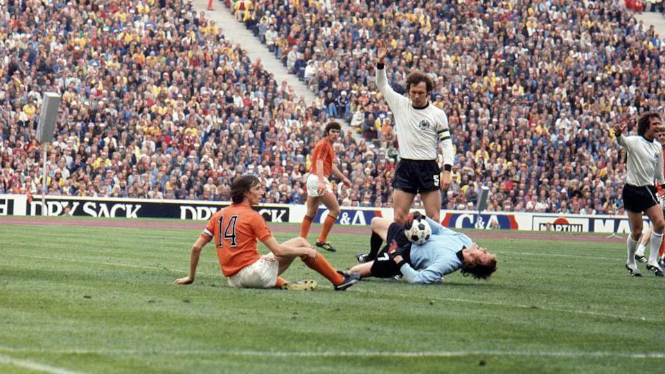 West Germany v the Netherlands in World Cup final 1974