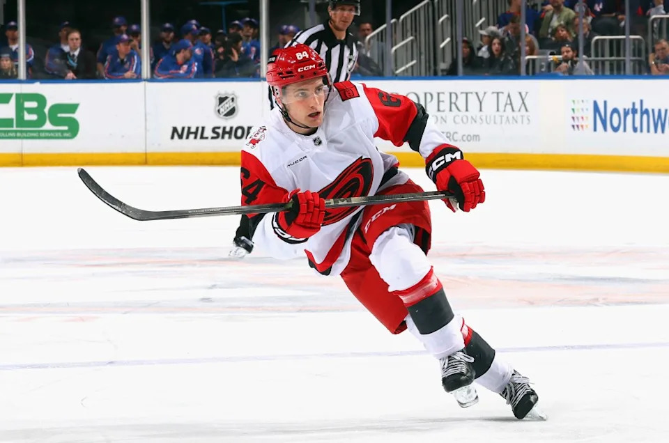 Joel Nystrom during a 2026 game against the Islanders. Getty Images