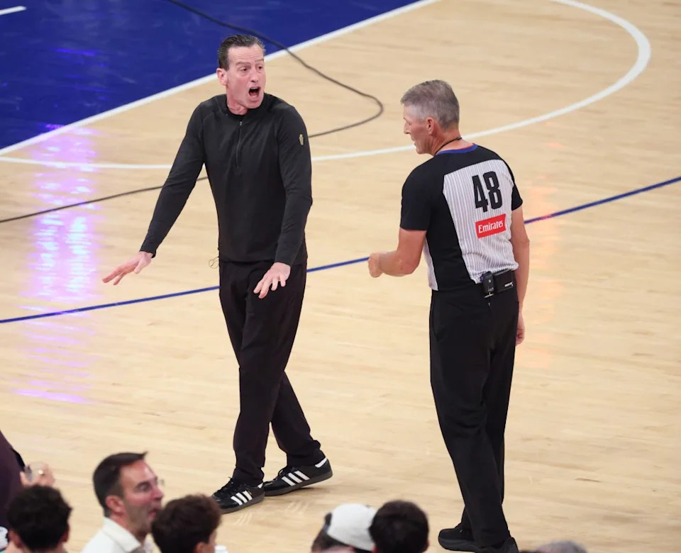 Karl-Anthony Towns swiped at Cavaliers head coach Kenny Atkinson (above), who said his team had been “analytically” superior. Charles Wenzelberg / New York Post