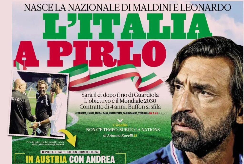 Today’s Papers – Pirlo gets the Italy job, Inter fight for Romero Today’s Papers – Pirlo gets the Italy job, Inter fight for Romero