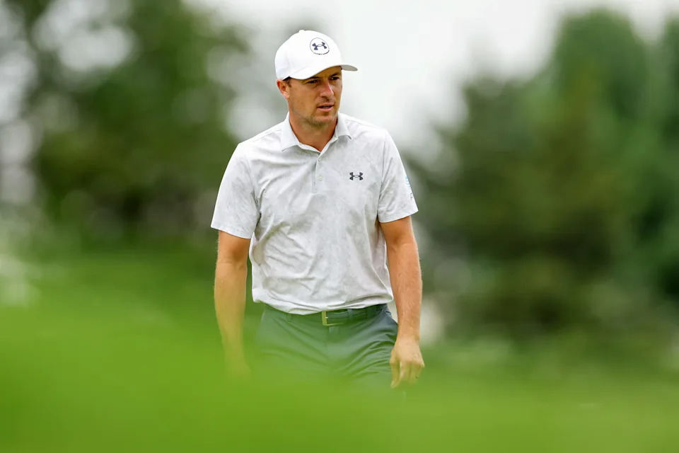 Jordan Spieth during the second green during the second round of the 2026 Travelers Championship.