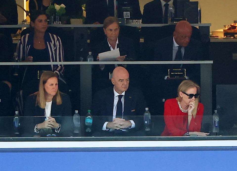Fifa president Gianni Infantino watches on in Seattle (Reuters)