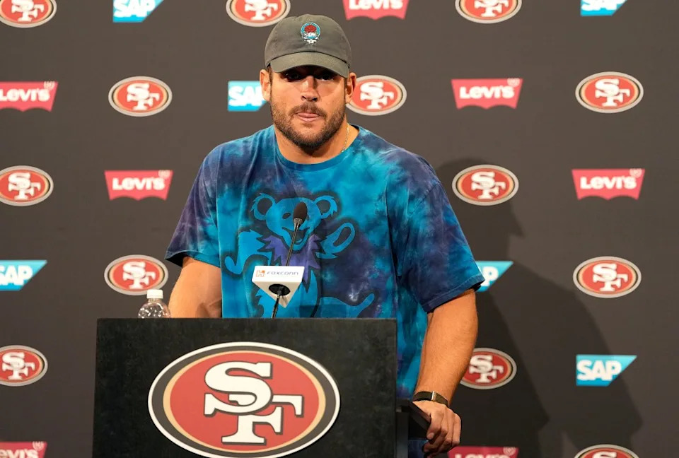 49ers standout defensive end Nick Bosa initially will be limited to individual drills. Getty Images