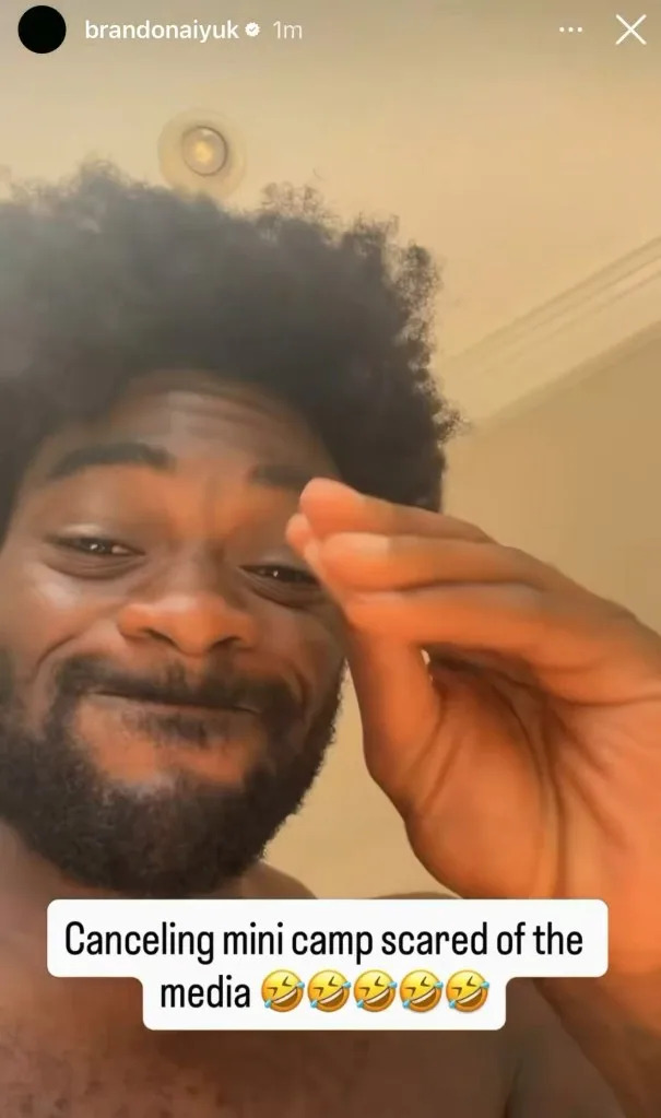 Brandon Aiyuk ranting during his July 2 Instagram Story. X/@Coach_Yac