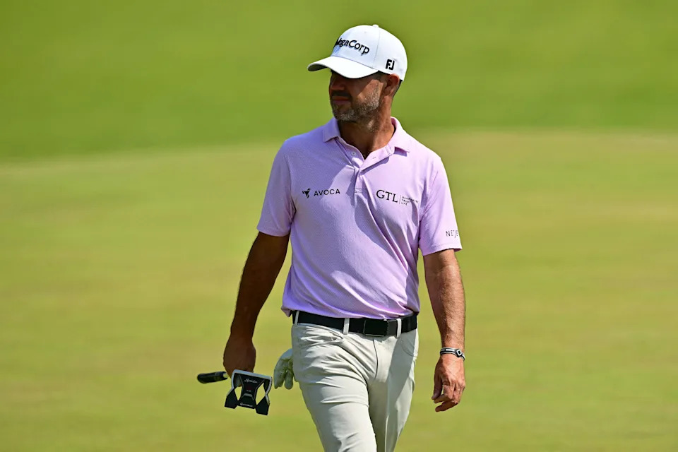 Brian Harman walks onto the 6th green during practice for the 154th Open Championship at Royal Birkdale Golf Club.