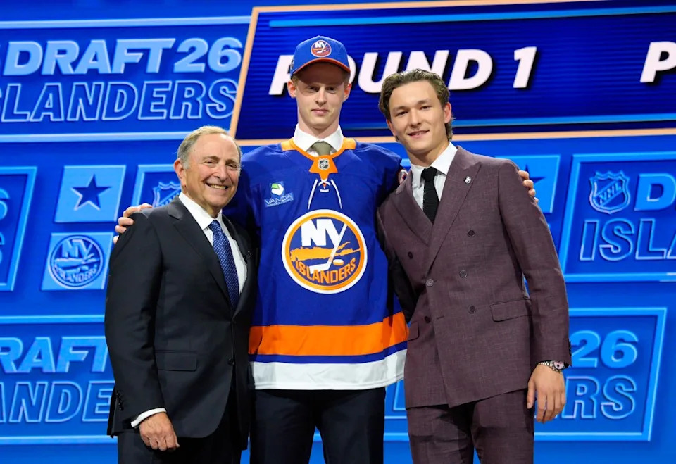 Malte Gustafsson is pictured after getting drafted June 26. NHLI via Getty Images