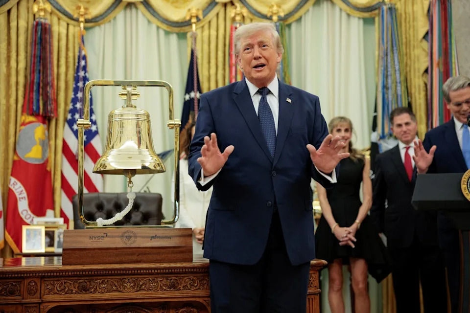 Trump speaking in the Oval Office Monday ahead of the US’s last 16 knock-out match with Belgium (Reuters)