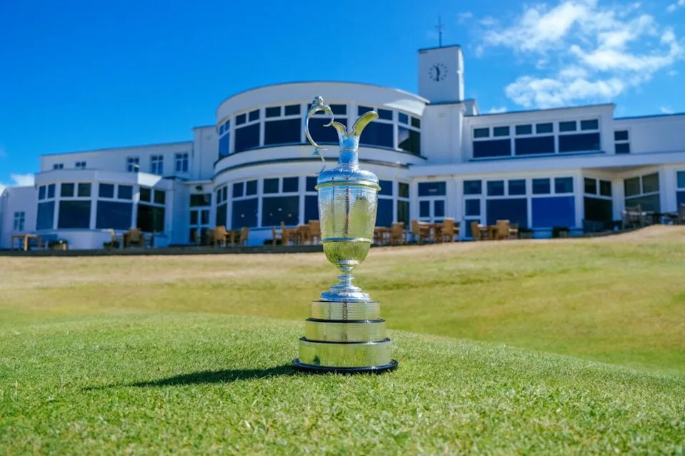 The Claret Jug outside the clubhouse at Royal Birkdale | Source: Sports Publications