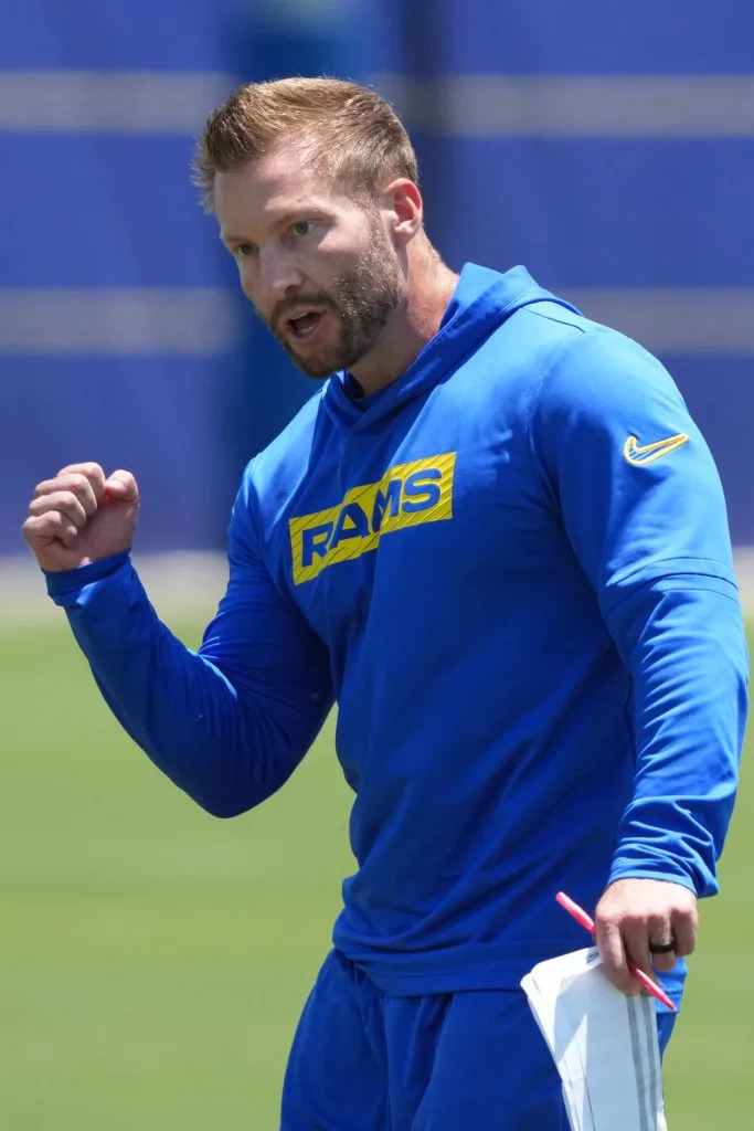 Rams head coach Sean McVay weighed in on the Aaron Donald rumors. Kirby Lee-Imagn Images