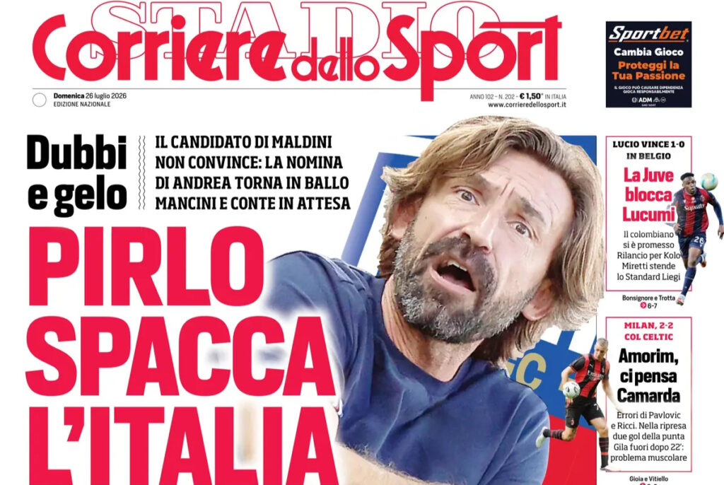 Today’s Papers: Fonbet row halts Pirlo coronation, Spalletti eyes Kolo Muani Today’s Papers: Fonbet row halts Pirlo coronation, Spalletti eyes Kolo Muani