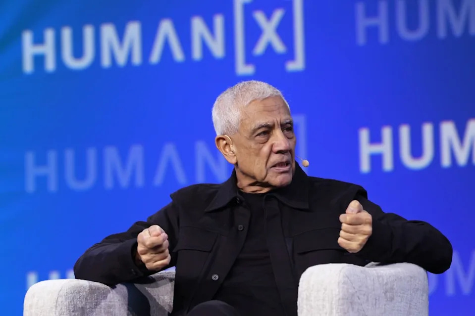 Vinod Khosla speaks onstage during the “Super Reliability vs. Super Intelligence” panel at the HumanX Conference San Franciso 2026 Moscone Center South on April 08, 2026 in San Francisco, California. Getty Images for HumanX Conferen